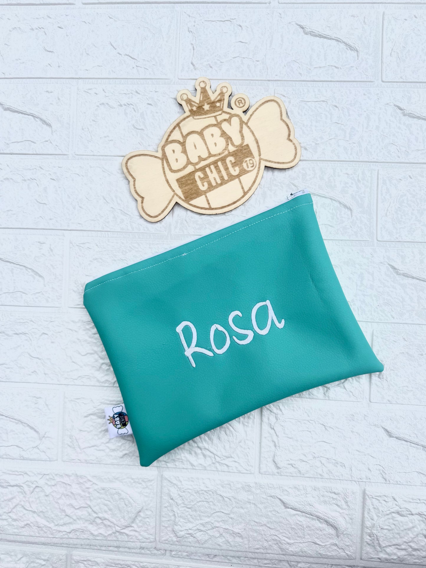 Pochette in ecopelle con nome