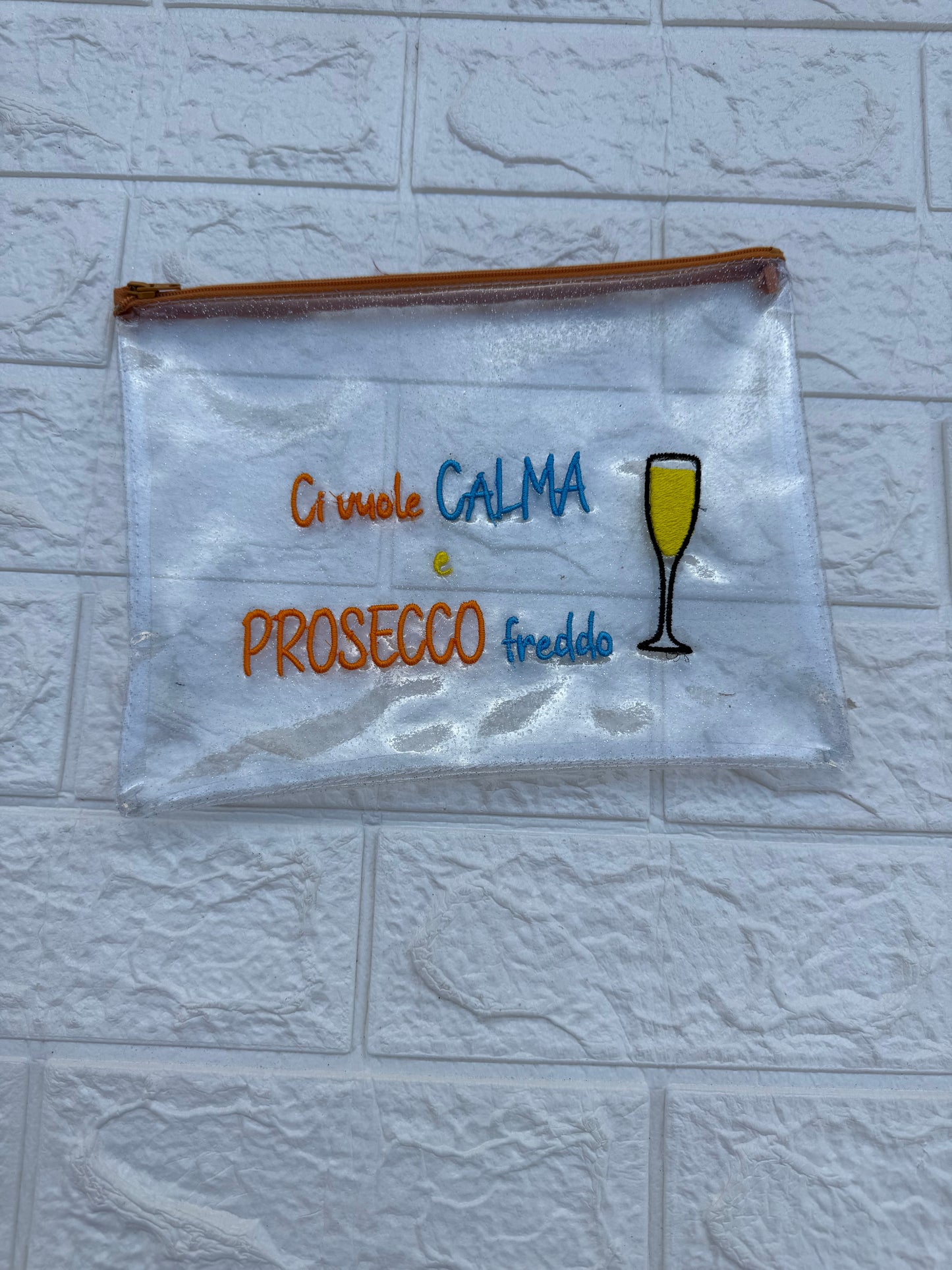 Pochette impermeabile a bustina con frase