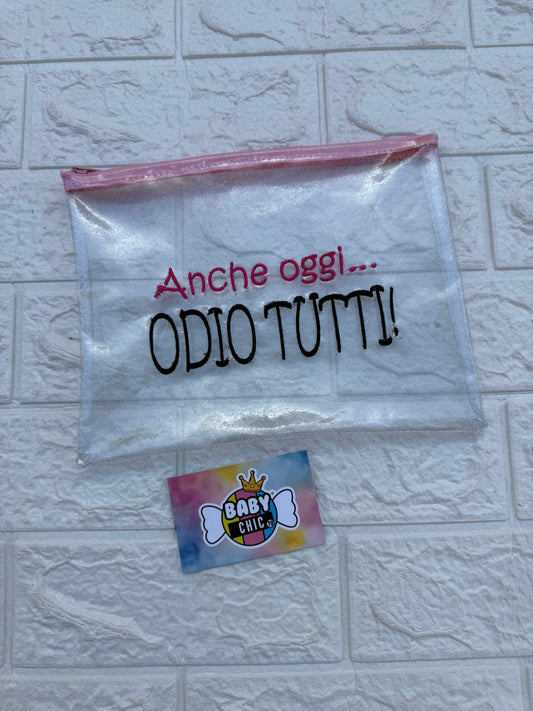 Pochette impermeabile a bustina con frase