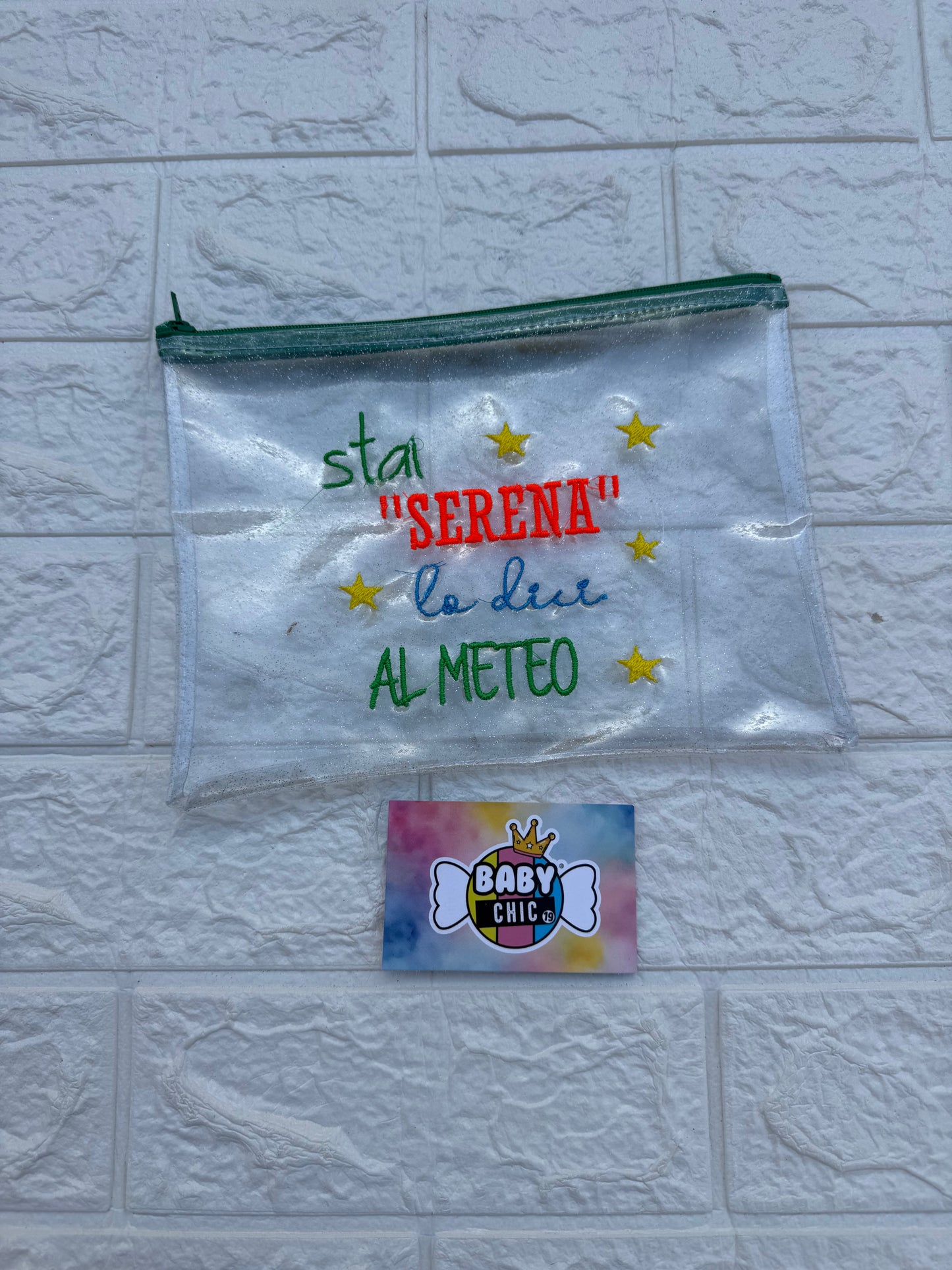 Pochette impermeabile a bustina con frase